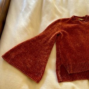 Gianni Bini Orange Bell Sleeve Sweater, L